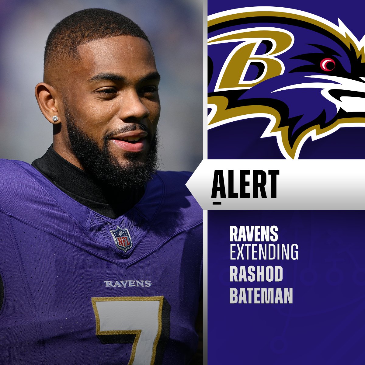 Ravens extend WR Rashod Bateman through 2026.