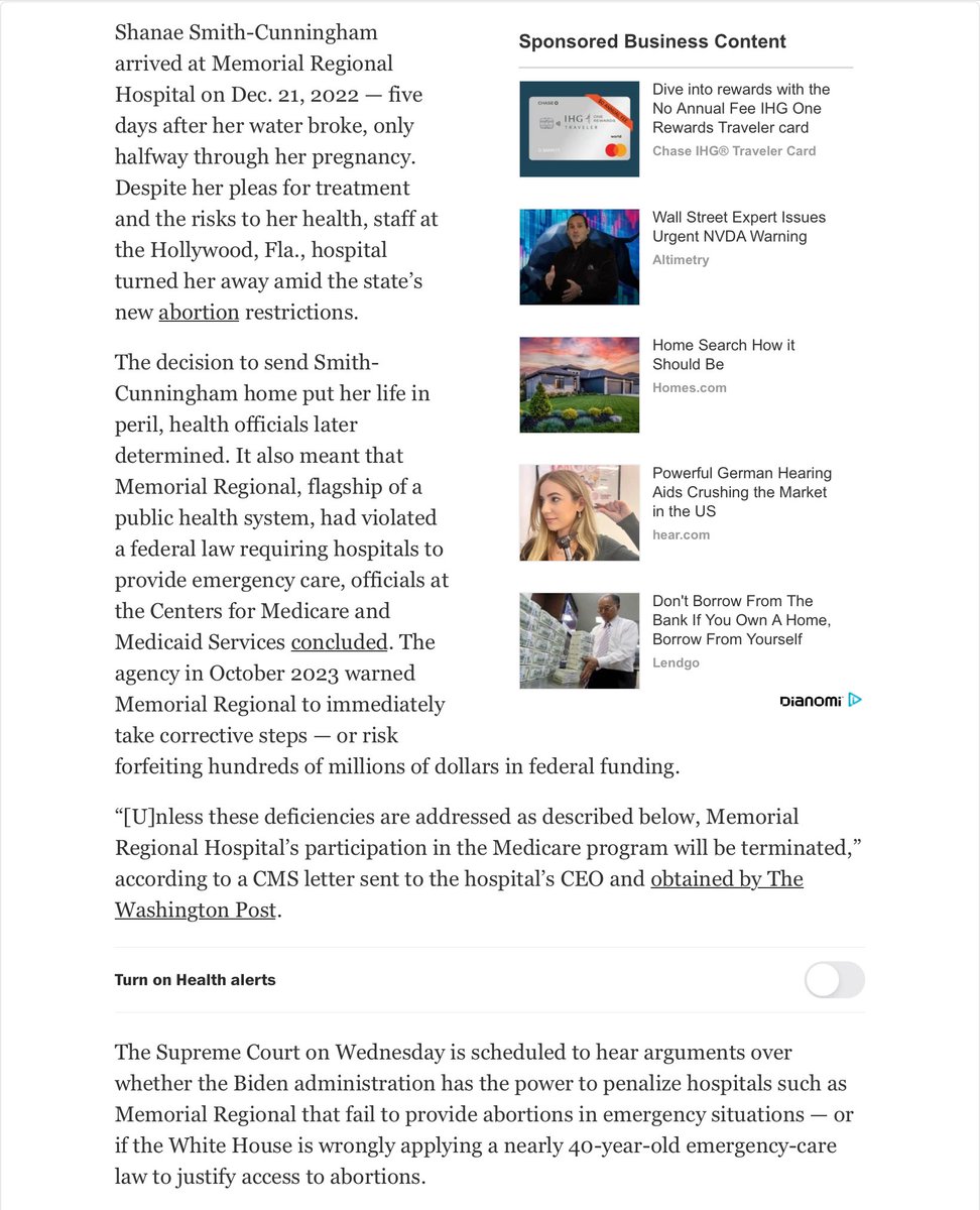 Supreme Court Justices Alito & Gorsuch Are seeking to radically change American jurisprudence At the expense of women Claiming that the existence of a fetus Means a woman must forego emergency reproductive healthcare Even if she might be permanently incapacitated as a result