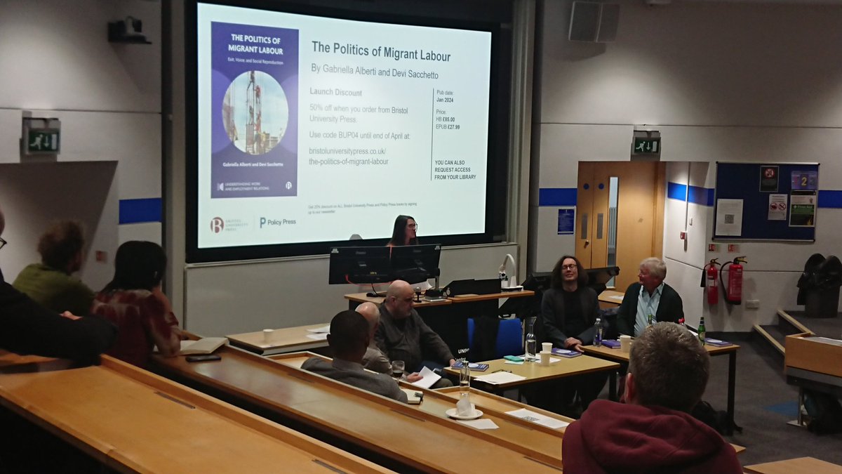 Great contributions and discussion of worker mobility and exit as collective strategy at today's launch of book The Politics of Migrant Labour by @gabriellaluce3 and Devi Sacchetto.