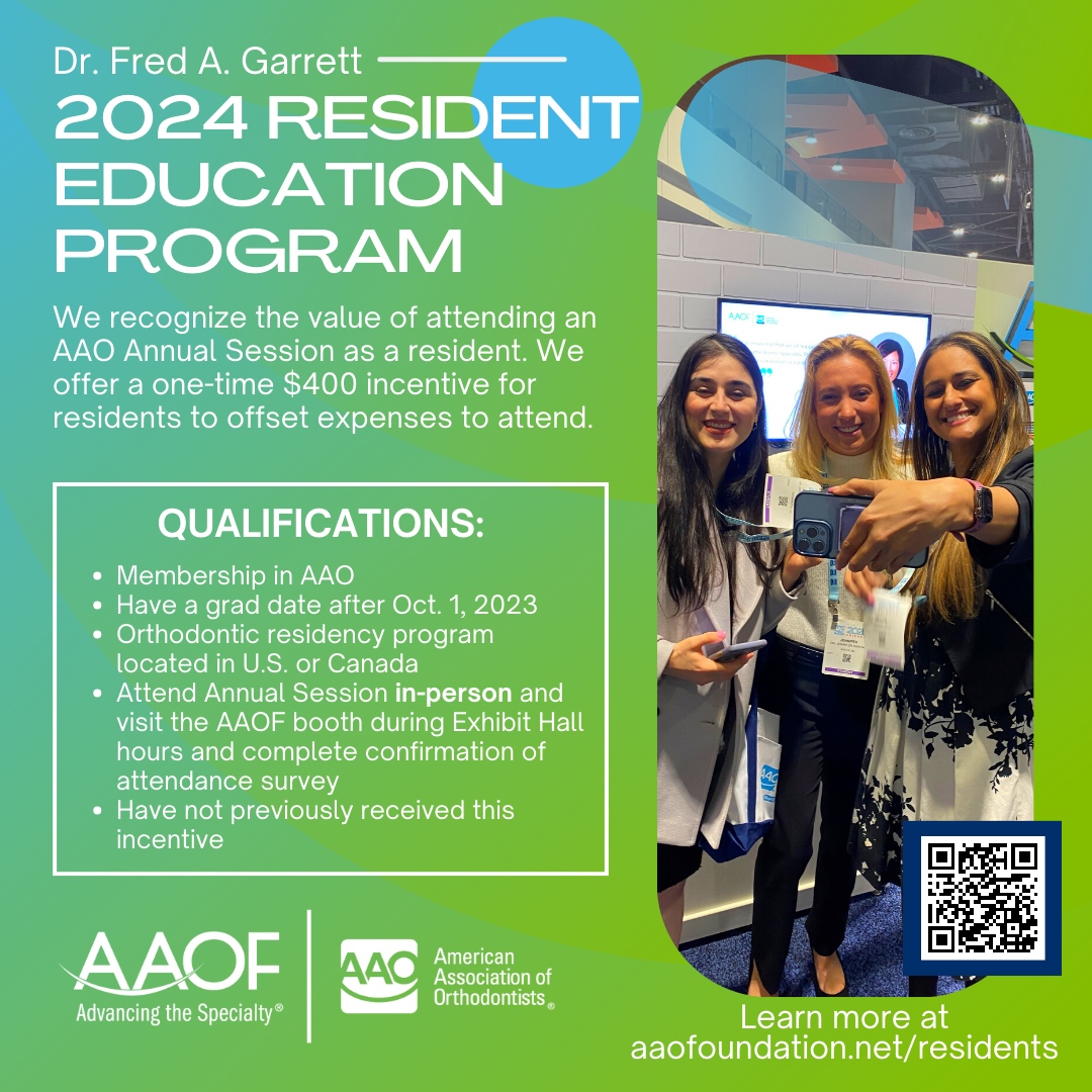 Hey Residents! Headed to New Orleans next week for AAO? Be sure to stop by the AAOF booth in the AAO Pavilion in the Exhibit Hall to register for your $400 incentive! #AnnualSession2024
#AAOAnnualSession
#AAONOLA #Residents #OrthoResidents