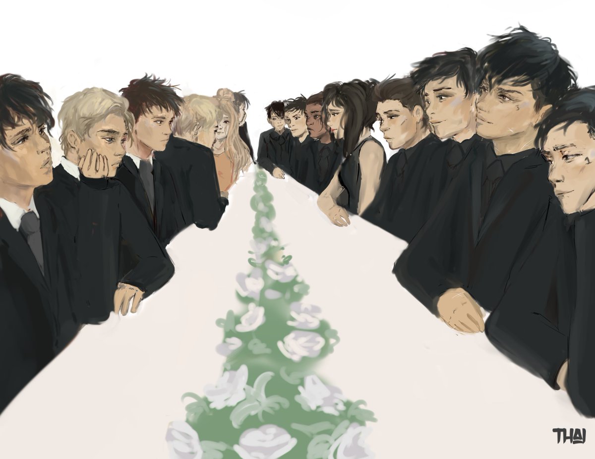 The Fall Banquet from The Raven King (AFTG #2) - I drew this for an aftg fanzine years ago but never posted the drawing on social media - I'll put some zooms in the replies