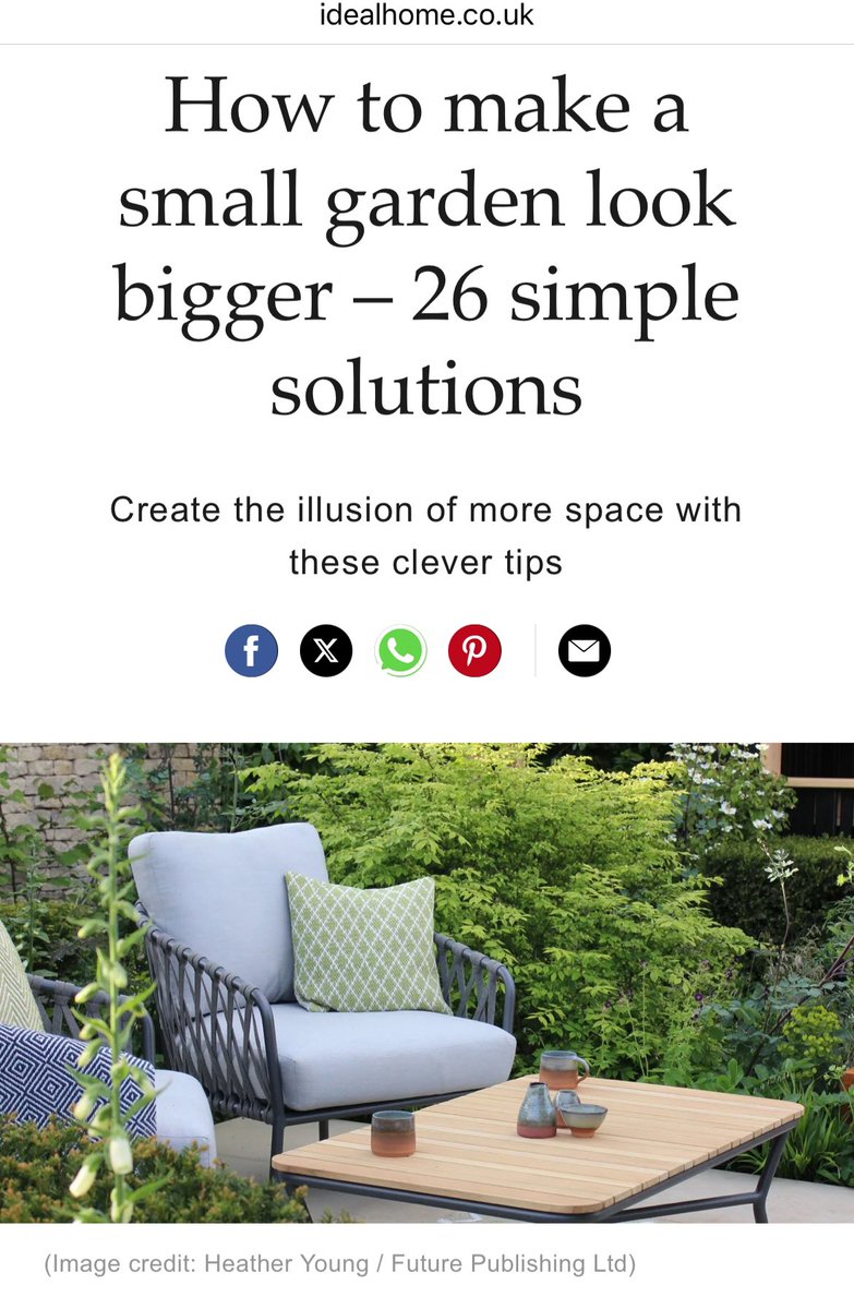 That garden designer bloke again!🙈🙉🙊 How to make a small garden look bigger – 26 simple solutions in @idealhome Great to see my RHS Chelsea garden featured. #gardendesigner