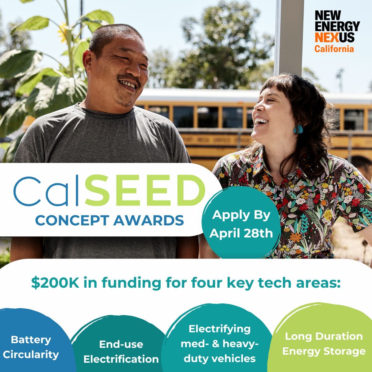 ⏰ Act fast! Applications are open until 28 Apr to apply for @Cal_SEED's Concept Award of $200K ➡ cutt.ly/mw0xLh25 Be part of CalSEED's next cohort and let's make California's clean energy future inclusive & diverse! Info session recording: cutt.ly/2w6awXU0
