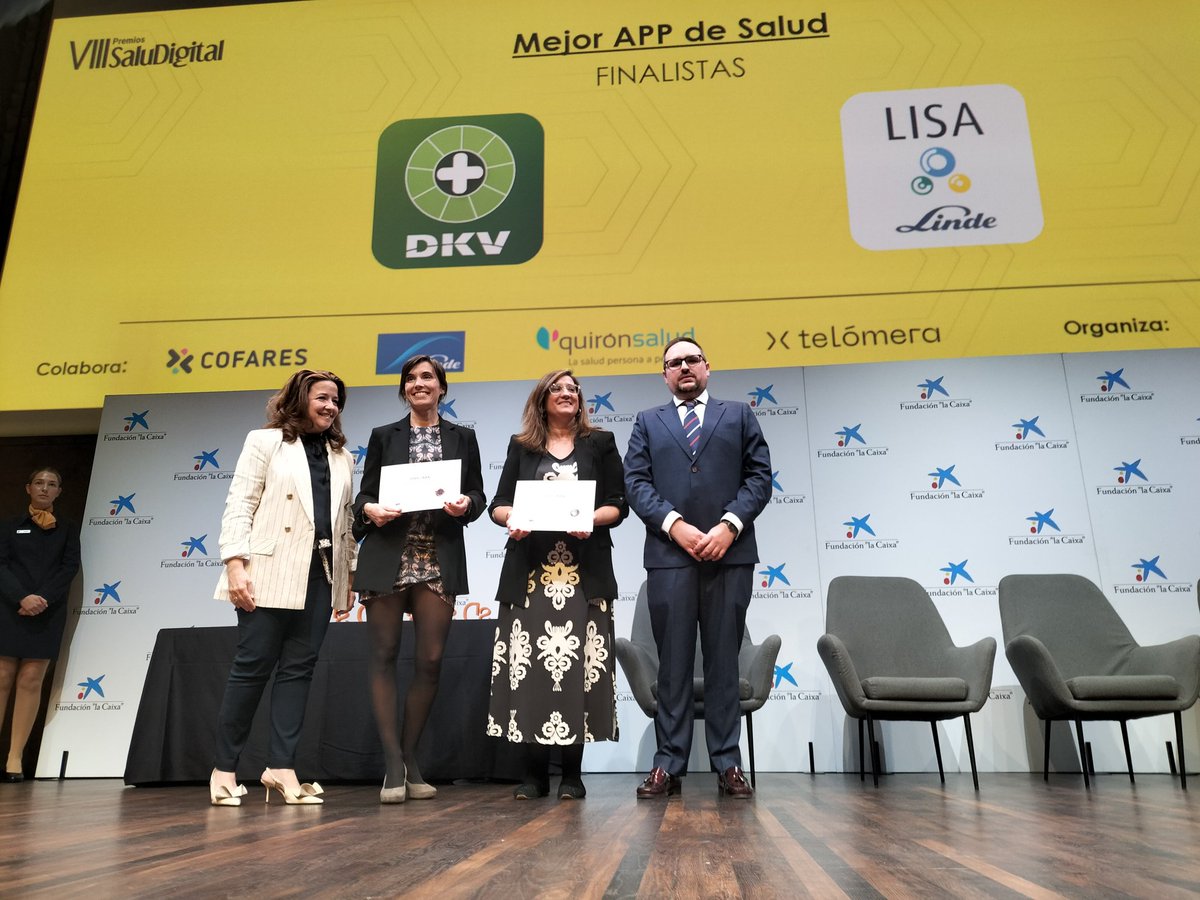 📲 Estos son los finalistas a mejor Mejor APP de Salud de los #PremiosSaluDigital: Quiero Cuidarme Màs (@DKVSeguros) y Lisa (@LindeGasEspana)
