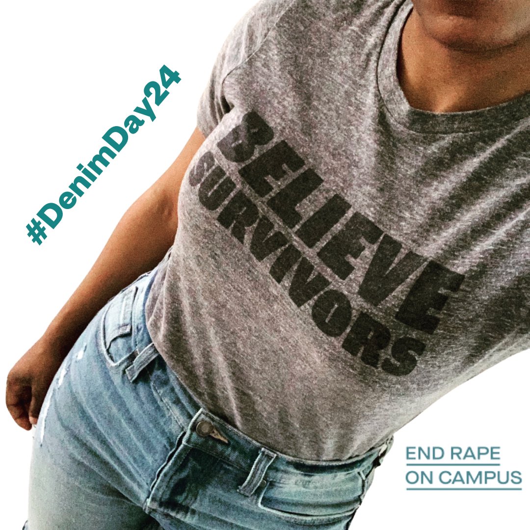 It’s #DenimDay! 👖 It’s not because of what you wear. There is no excuse and never an invitation to rape. Wear your denim 👖 proudly in solidarity with survivors of sexual violence. Feel free to reply/comment and show us your denim! Learn more at DenimDayInfo.org