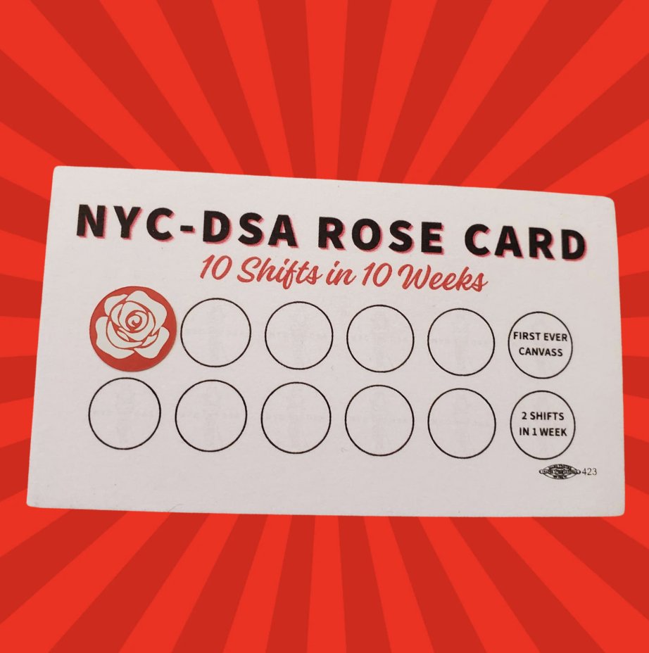 🌹 Ready for your Rose Card? 🌹 Can you reach 10 canvasses before Election Day?✊🚪 Get started this weekend at a canvass for @Soto4NY, @claireforqueens, or @eonforassembly 👉bit.ly/2024dsaelector…