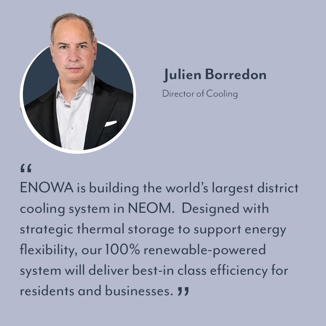 Our Director of Cooling, Julien Borredon presented at the @WECongress, sharing highlights of our at-scale strategy to deliver sustainable district cooling and heating services to support livability in @NEOM. #ENOWA #ACircleOfPossibilities #WEC2024