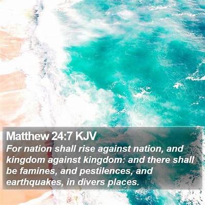@media_laina @EMH1183 Matt24:7 nation shall rise against nation kingdom against kingdom there shall be famines,pestilences &-earthquakes, in divers places All these are the beginning of sorrows *Then shall they deliver you up to be afflicted/ killed ye shall be hated of all nations for my name's sake