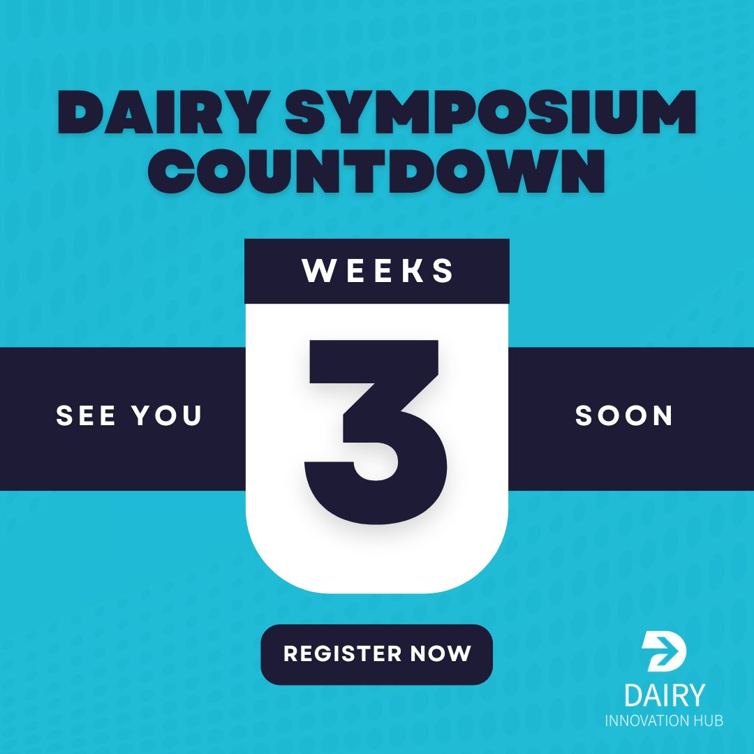 The 2024 Dairy Symposium is only 3 weeks away! We can not wait to connect with you and sharing some of the compelling innovations Hub-funded researchers have in the works. We'll see you soon! Let us know you'll be there, register now at ow.ly/mxk450Rnlmp
