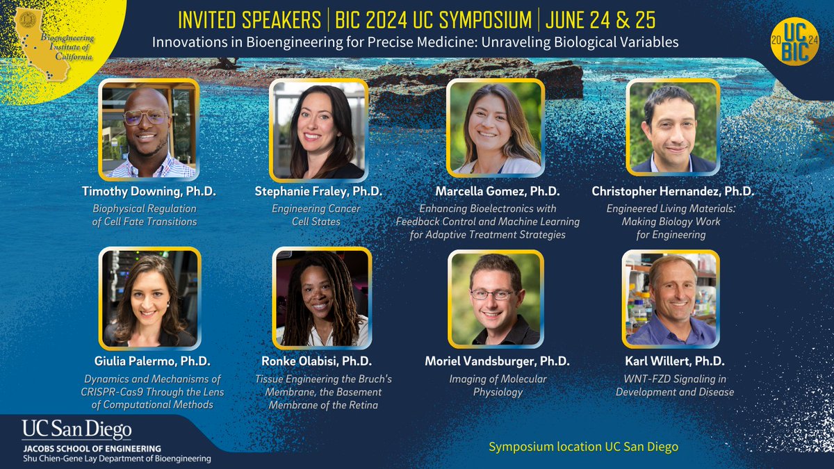 ucsdbe's tweet photo. 🔬🌟UC bioengineering scientists are pushing the boundaries of knowledge through groundbreaking research. What they are discovering? Find out! Register➡️ Innovations in Bioengineering for Precise Medicine: Unraveling Biological Variables, UC BIC 2024 https://t.co/7p1nLf5WZu https://t.co/xLx9KB3Nwf