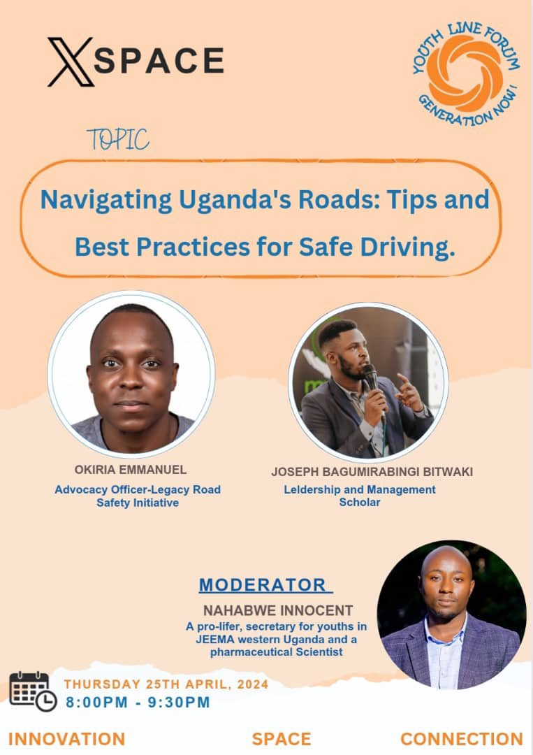Tune in tomorrow for this amazing discussion themed Navigating Ugandas Roads: Tips and Best Practices for Safe Driving.
#SaferTogether