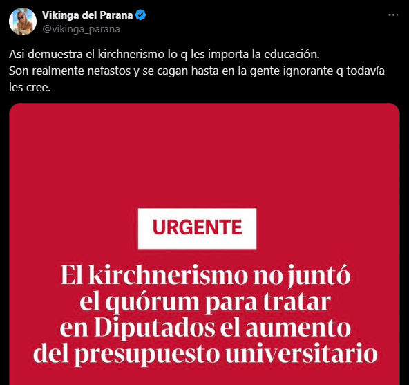 Los ignorantes son los que le creen al kirchnerismo, ahá. Vivimos la Era Dunning-Kruger, el nuevo oscurantismo.