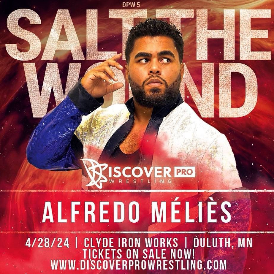 alfredomelies's tweet photo. 🚨OFFICIAL ANNOUNCEMENT🚨

I will be making my official @DPWlive debut THIS SUNDAY!

Thank you to DPW General Manager, @_ImTheWanderer_ for this opportunity! 

DPW 5: Salt the Wound 
Duluth, Minnesota 🇺🇸

#DiscoverProWrestling #DPWAPEX https://t.co/gVGVYjSx6g