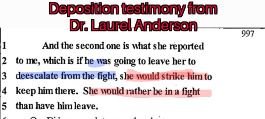 @JohnnyDeppFan21 @ThatAbbyB And she admitted to Dr. Anderson that she would strike Johnny when he wanted to de-escalate ... #AmberHeardIsALiar #JohnnyDeppKeepsWinning