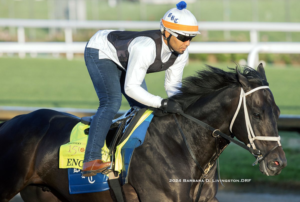 ENCINO (Nyquist - Glittering Jewel, by Bernardini) is looking powerful in the mornings. The Brad Cox trainee most recently won the G3 Lexington Stakes on April 13 at Keeneland. The Godolphin homebred has three wins in four starts, with one second. #KentuckyDerby