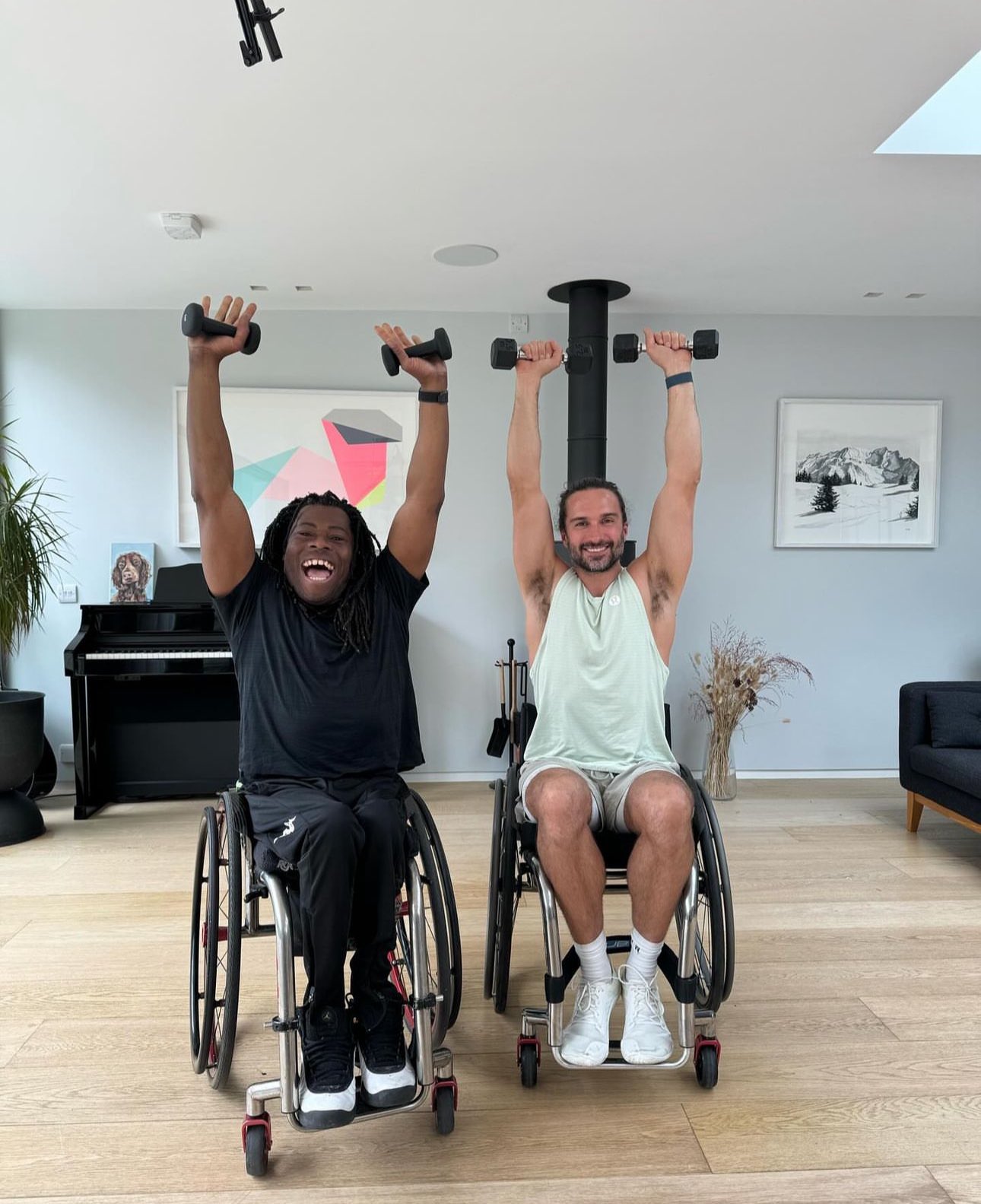Joe Wicks on X I got together with AdeAdepitan today to film some chair based workouts for my YouTube channel I really want to make fitness accessible for everyone and I