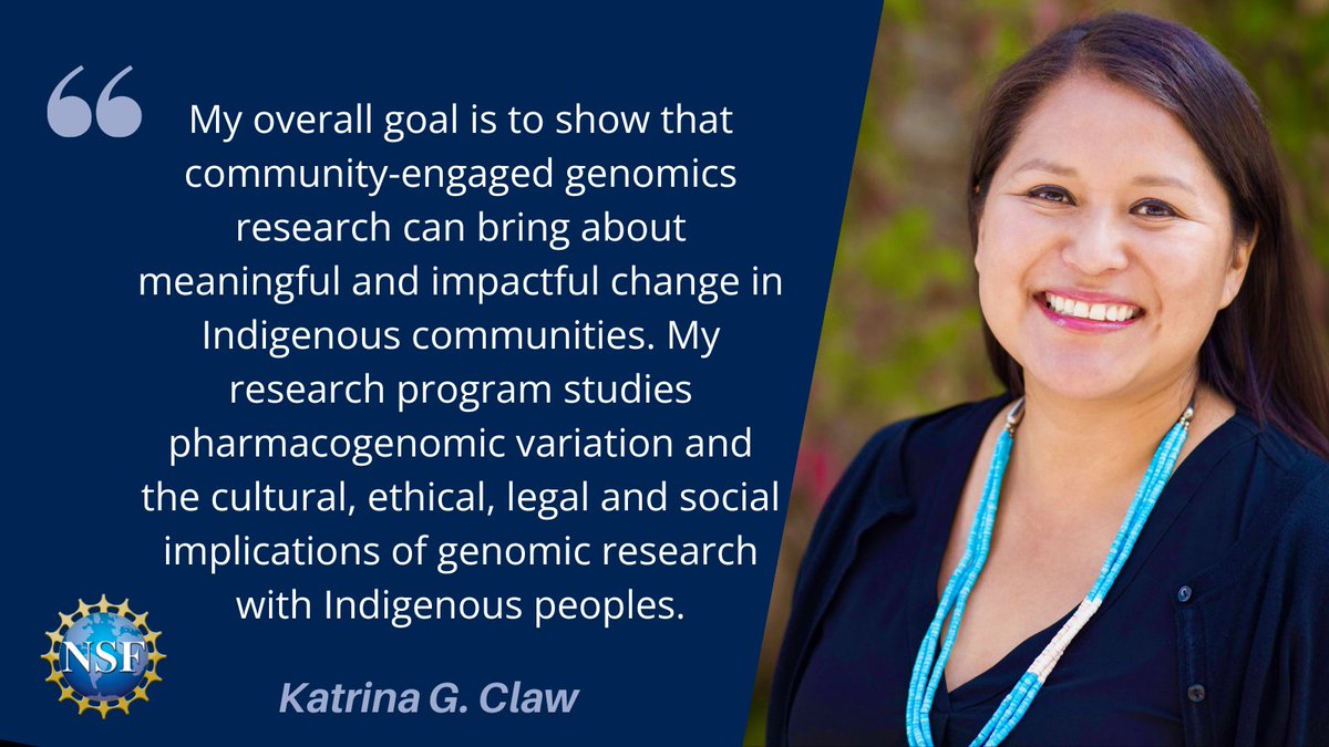 U.S. National Science Foundation (@nsf) on Twitter photo <a href="/JohnsHopkins/">Johns Hopkins University</a> <a href="/MuyinatuBell/">Bisi Bell</a> Katrina G. Claw is a genomic scientist at <a href="/CUAnschutz/">CU Anschutz Medical Campus</a> and a leader in Indigenous science.
Claw has been recognized for her contributions to pharmacogenomics & for fostering cultural & bioethical research participation within Indigenous communities. As a member of the Navajo <a href="/JohnsHopkins/">Johns Hopkins University</a> <a href="/MuyinatuBell/">Bisi Bell</a> Katrina G. Claw is a genomic scientist at <a href="/CUAnschutz/">CU Anschutz Medical Campus</a> and a leader in Indigenous science.
Claw has been recognized for her contributions to pharmacogenomics & for fostering cultural & bioethical research participation within Indigenous communities. As a member of the Navajo