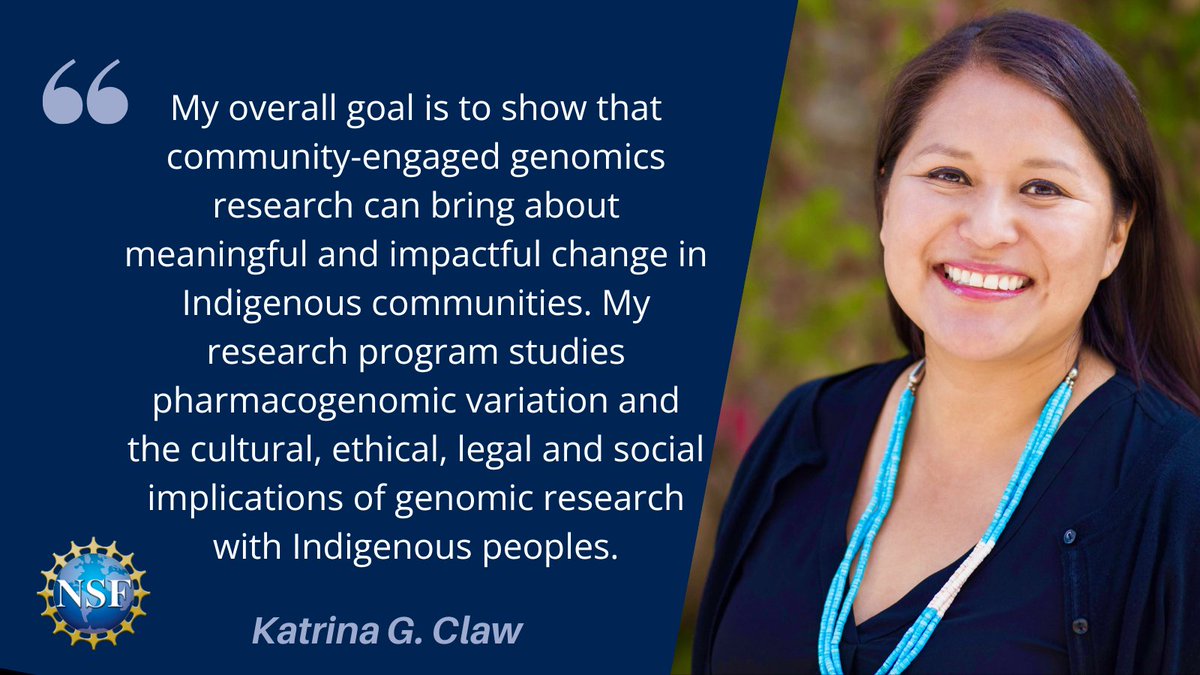 @JohnsHopkins @MuyinatuBell Katrina G. Claw is a genomic scientist at @CUAnschutz and a leader in Indigenous science. 

Claw has been recognized for her contributions to pharmacogenomics & for fostering cultural & bioethical research participation within Indigenous communities. As a member of the Navajo