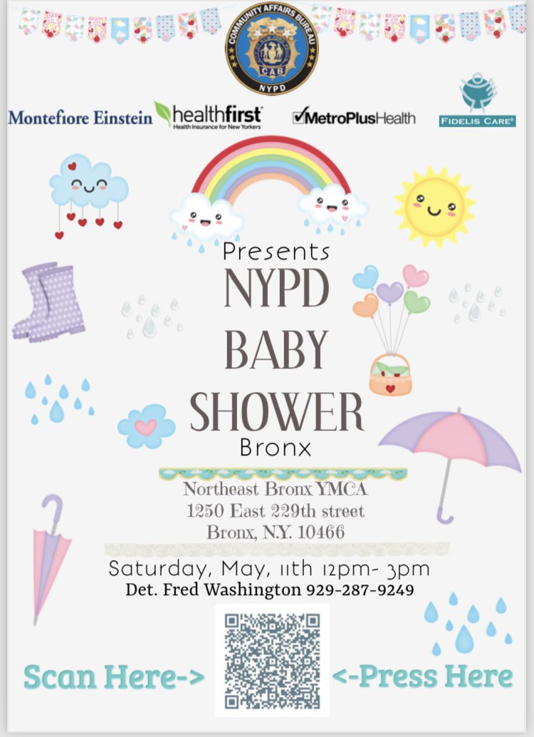 Save the date: Saturday, May, 11th from 12pm- 3pm NYPD Baby shower Bronx