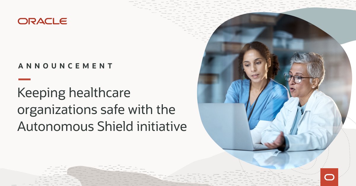 Oracle is expanding its commitment to create a safer and more secure healthcare ecosystem by launching the Oracle Autonomous Shield initiative.

Learn how this can help simplify and accelerate <a href="/OracleHealth/">Oracle Health</a> migrations to #OCI at no additional cost. social.ora.cl/6013bUgZZ