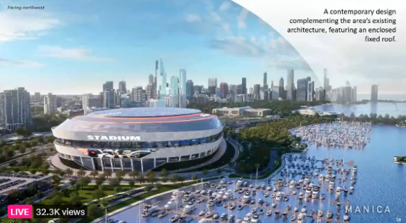 #Chicago #Bears new stadium on the shores of #LakeMichigan will have a fixed (not retractible) translucent roof. #Manica #NFL #NFCNorth & it will have #CalebWilliams with an explosive offense inside it's friendly confines.