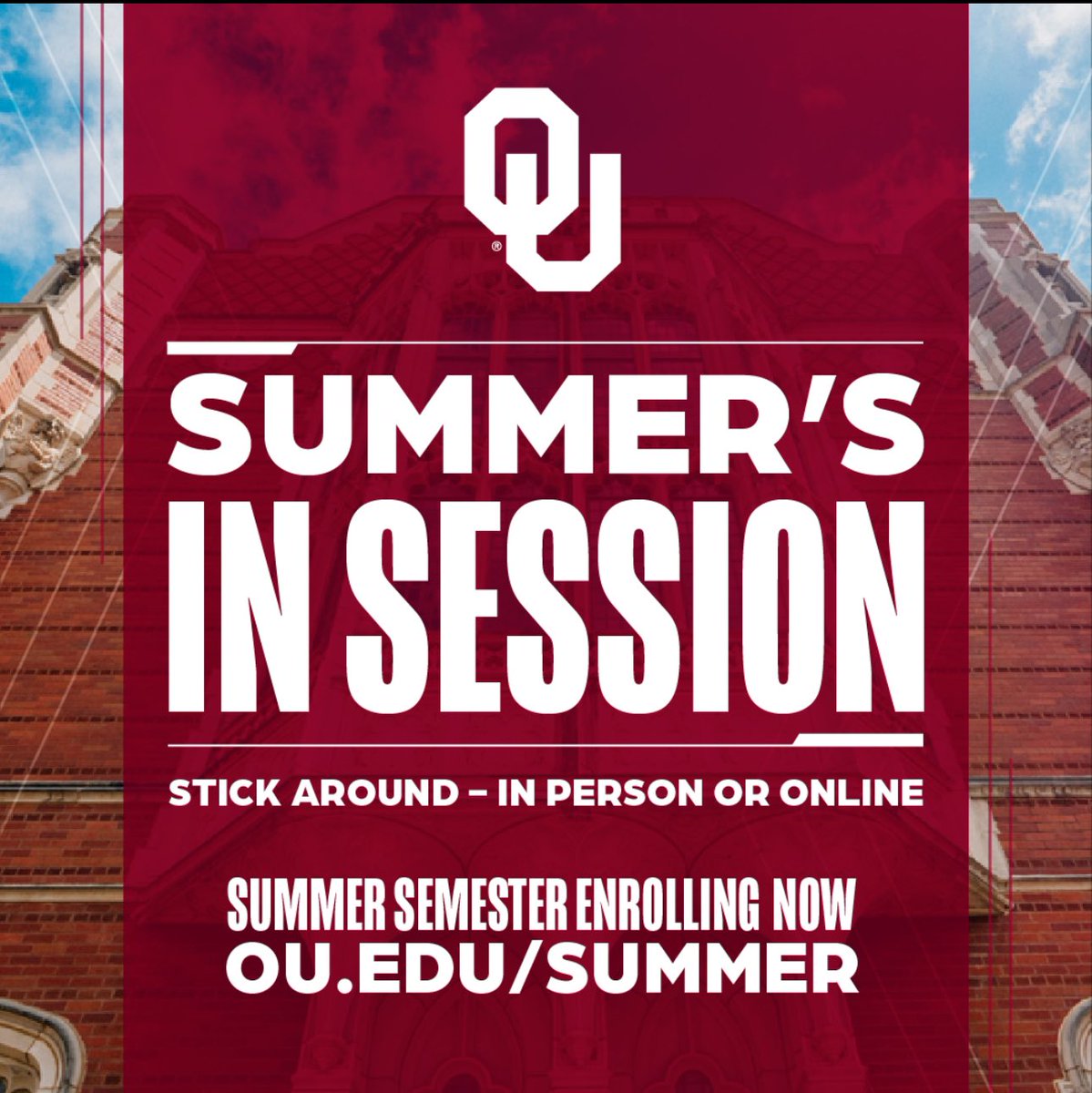 Get enrolled for summer classes today! ☀️😎📚 Visit ➡️ ou.edu/summer