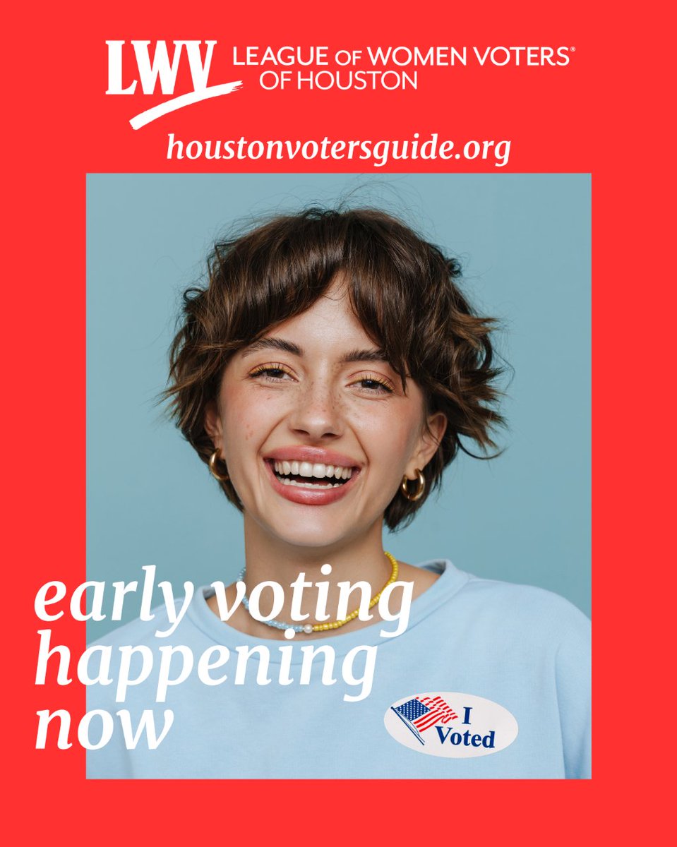 HCAD, TX Senate District 15, School Boards, and more! Less than 3,000 people have voted early in person so far WHICH MEANS... your vote counts more than ever!  #lwvhouston #houstonvoter #harrisvotes #hcadelection #sd15