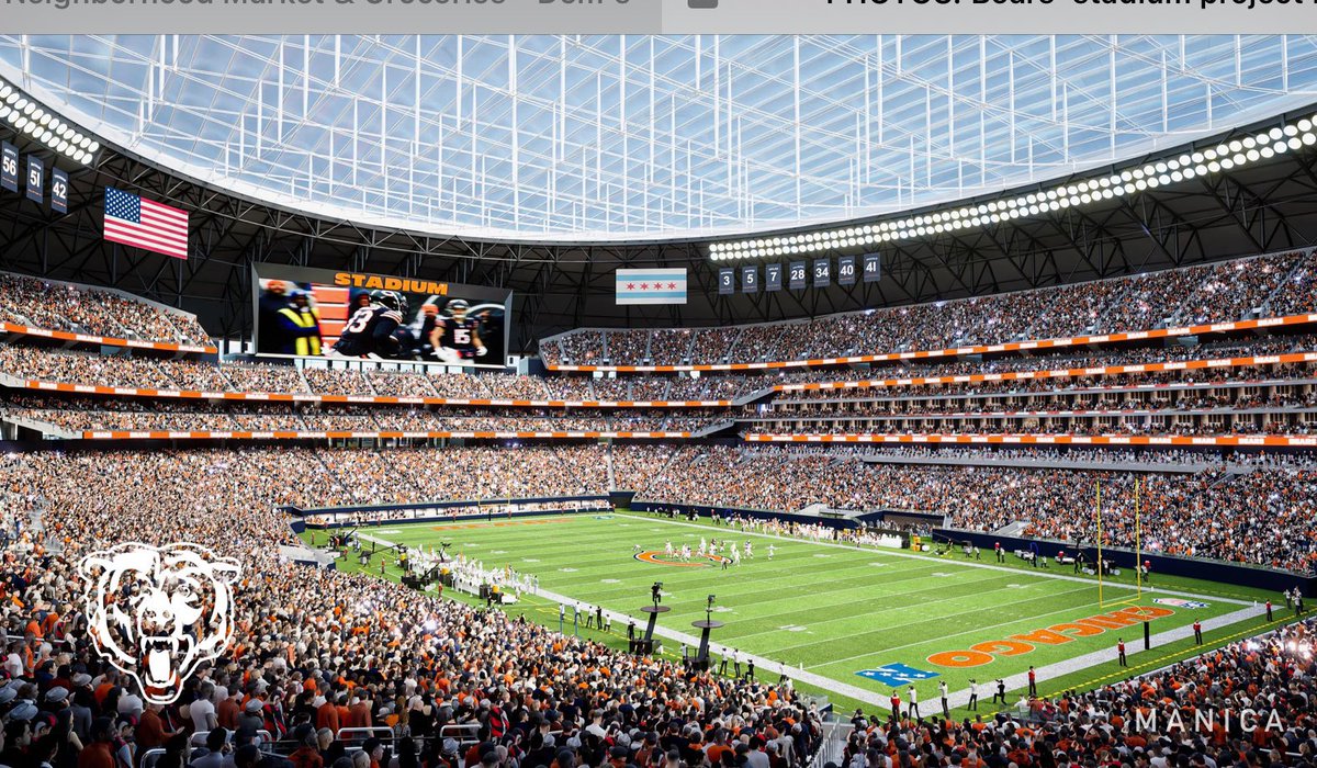Initial renderings of a new lakefront stadium for the Bears. (Via @ChicagoBears)