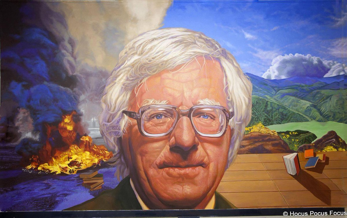 Take a look at this beautiful mural of Ray Bradbury, painted by contemporary muralist, Richard Wyatt Jr. This mural is located at Los Angeles High School, where Ray Bradbury attended. #RayBradbury #Art #Mural