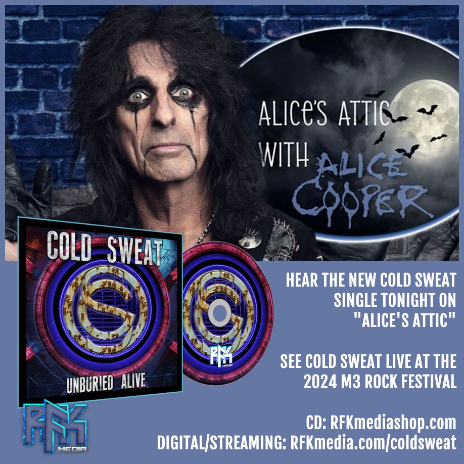 RFK Media artist Cold Sweat featured on tonight's 'Alice's Attic' - stations/times: alicecooper.com/alices-attic-w… CD/streaming/digital etc. - RFKmedia.com
