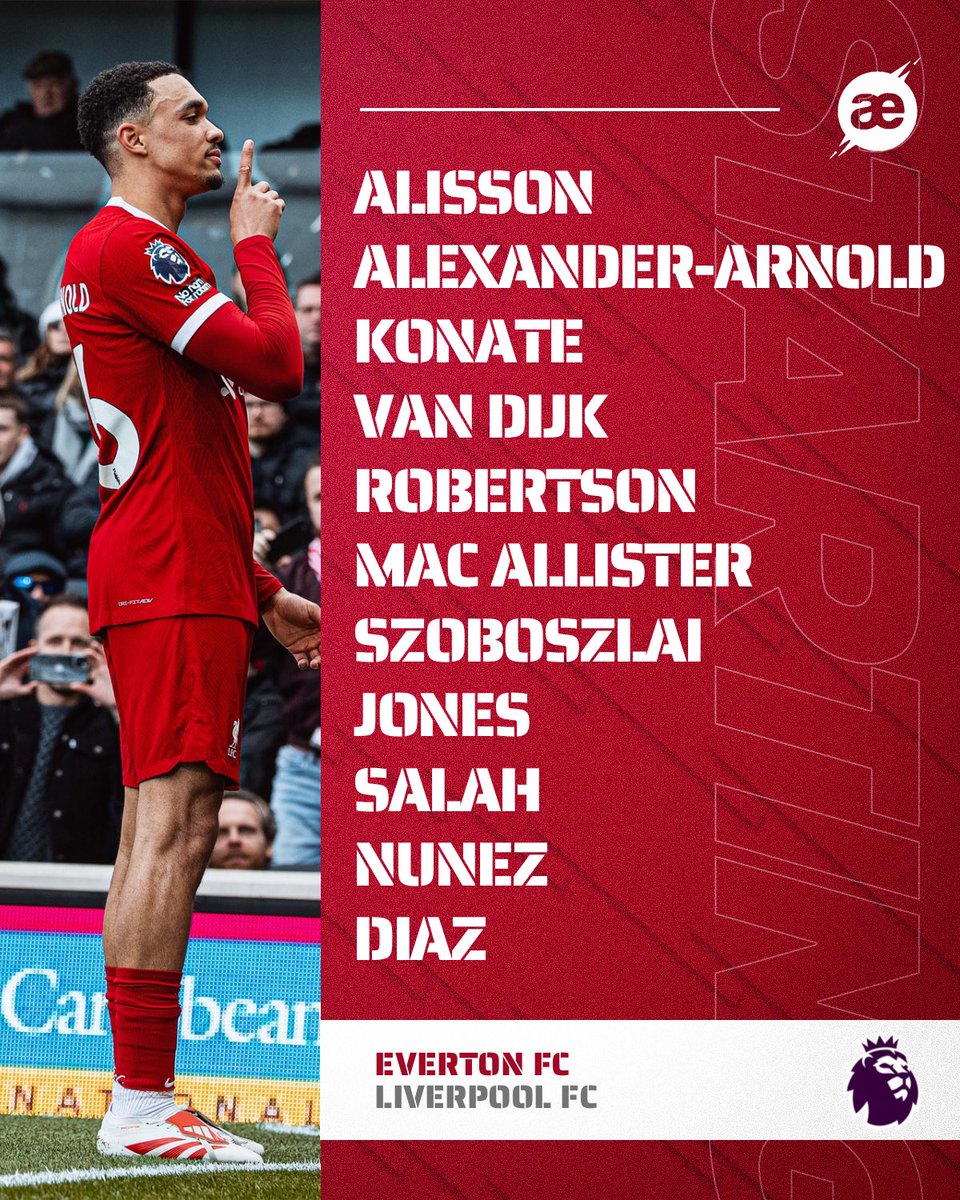 Liverpool’s starting XI to face @Everton this evening. 🔴⚪️ #EVELIV | @PremierLeague