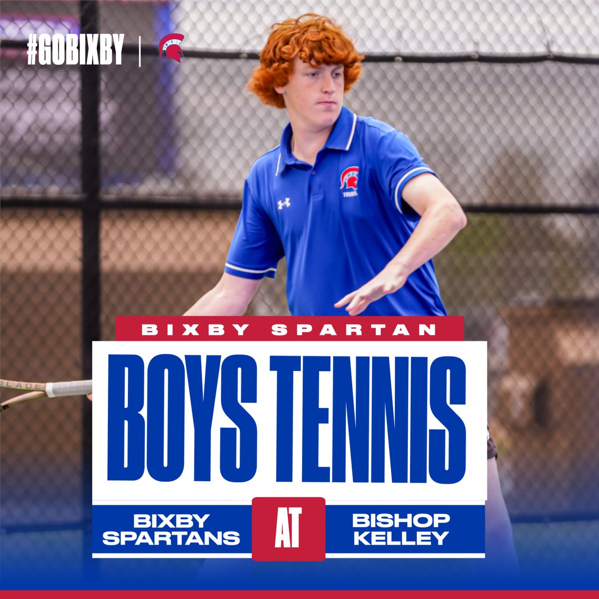 🎾: JV/V Boys Bixby Spartan Tennis 🔴: Home Match 🆚: Bishop Kelley 📆: Wednesday. April 24th ⏰: 4:30pm 📍: Bixby, OK #PlayLikeChampions | #BixbySpartans