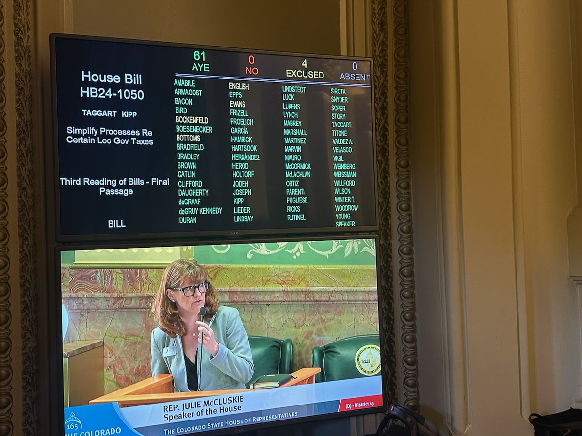 SimpleSalesTax's tweet image. Thanks to @Cathy_Kipp &amp;amp; Rep. Taggart for their hard work to #SimplifyCOSalesTax with HB24-1050…it was the ONLY bill to pass unanimously in House Appropriations and passed the full House today with a 61-0 vote. Now on to @COSenDem &amp;amp; @ColoSenGOP! #CoLeg @JeffBridges @SenatorKVW