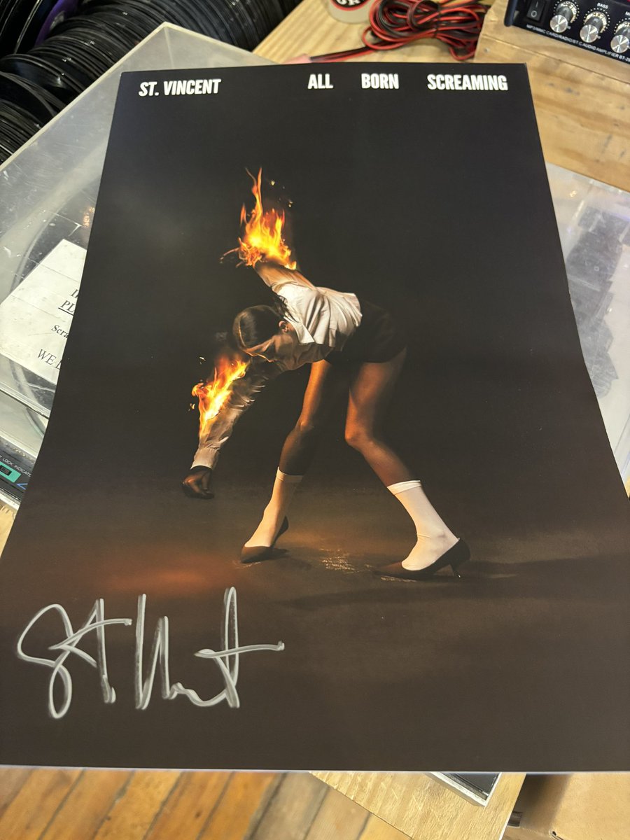 Contest! We have a signed print of @st_vincent art work for the new album All Born Screaming. The album is out this Friday and we will have the indie exclusive LP, the standard LP and CD. To be entered to win this contest just retweet Good luck! #allbornscreaming