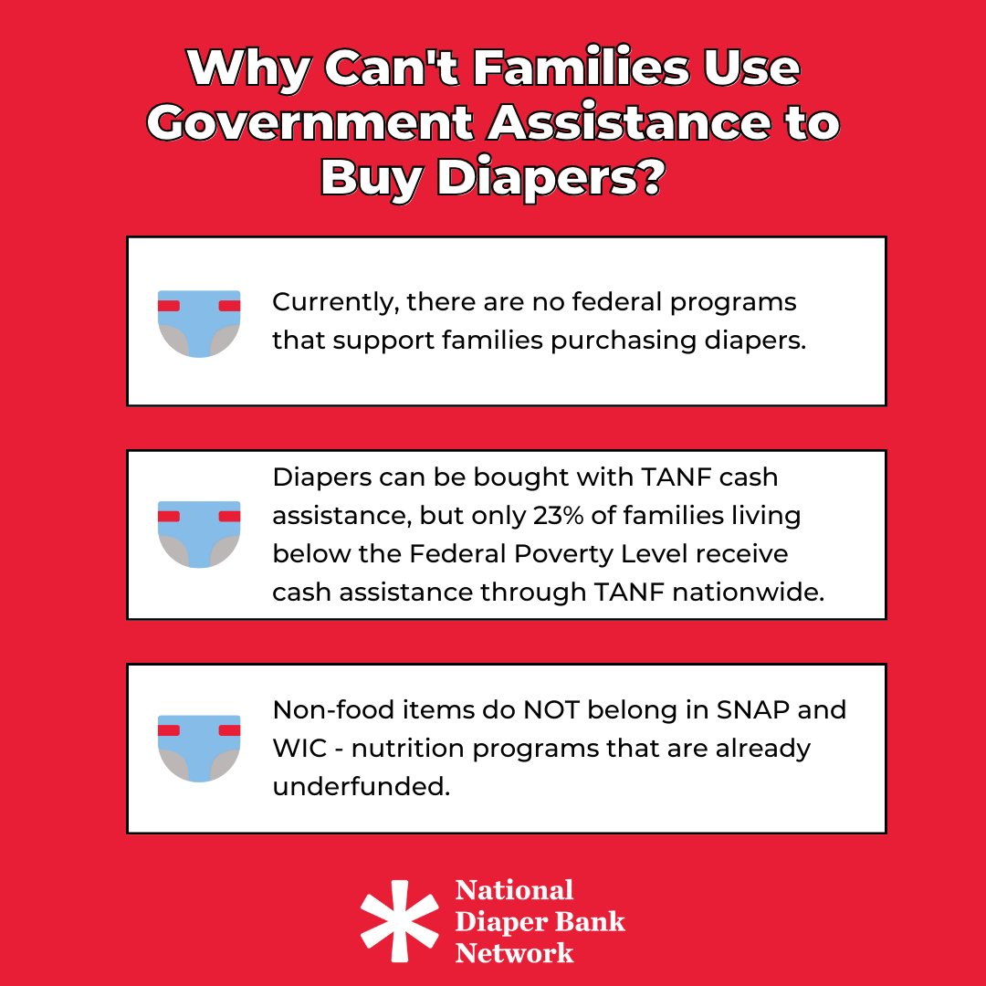 NDBN advocates for government assistance to families struggling to afford basic necessities. Currently, no federal government programs assist with diapers or other material basic necessities. Until then, diaper banks will continue ensuring babies are clean, dry and healthy.