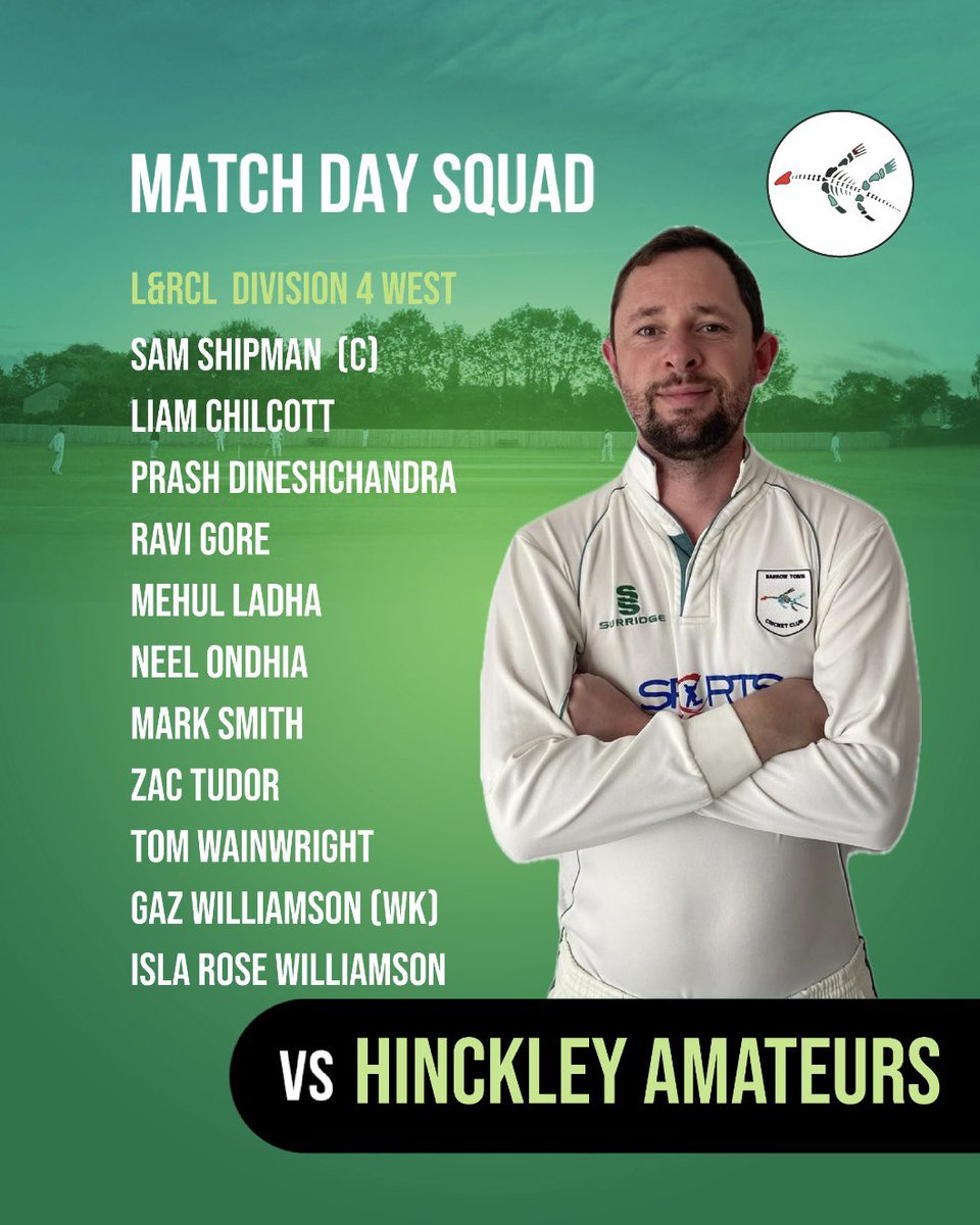 Meet our match day squad for the 2nd team! 🏏 These players are set to bring their A-game and show what they're made of. Get ready to support them as they step onto the field. Let's go Barrow! 🔥 #MatchDaySquad #BarrowCricket #TeamSpirit