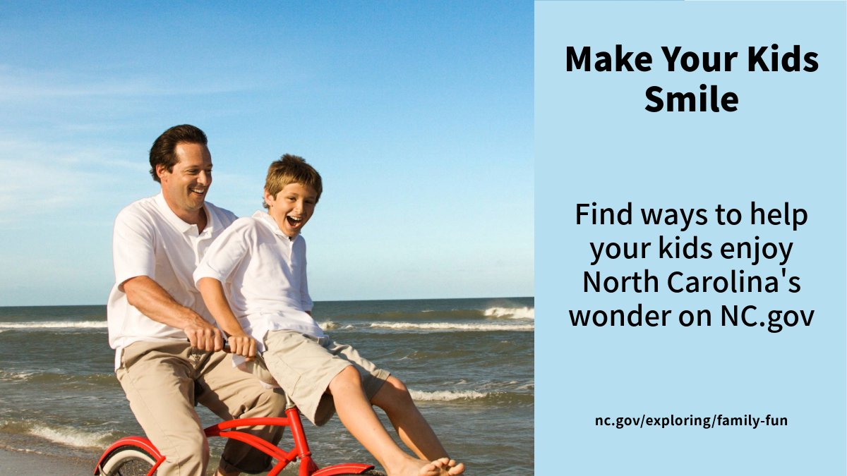 What's your family doing this summer? North Carolina offers lots of fun activities that both you and your kids will enjoy. Learn more on nc.gov: nc.gov/exploring/fami…

#ThingsToDoWithKids #FamilyFun #SummerPlans