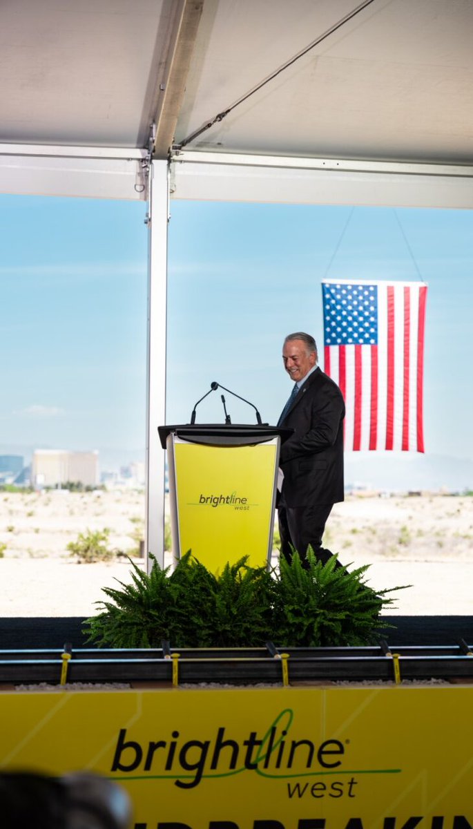 ICYMI: NDOT was pleased to attend @BrightlineWest groundbreaking ceremony in Las Vegas earlier this week. This is a historical moment that will connect high-speed rail from NV to CA. Thank you for attending @SecretaryPete, Nevada’s congressional leadership, & @JosephMLombardo.