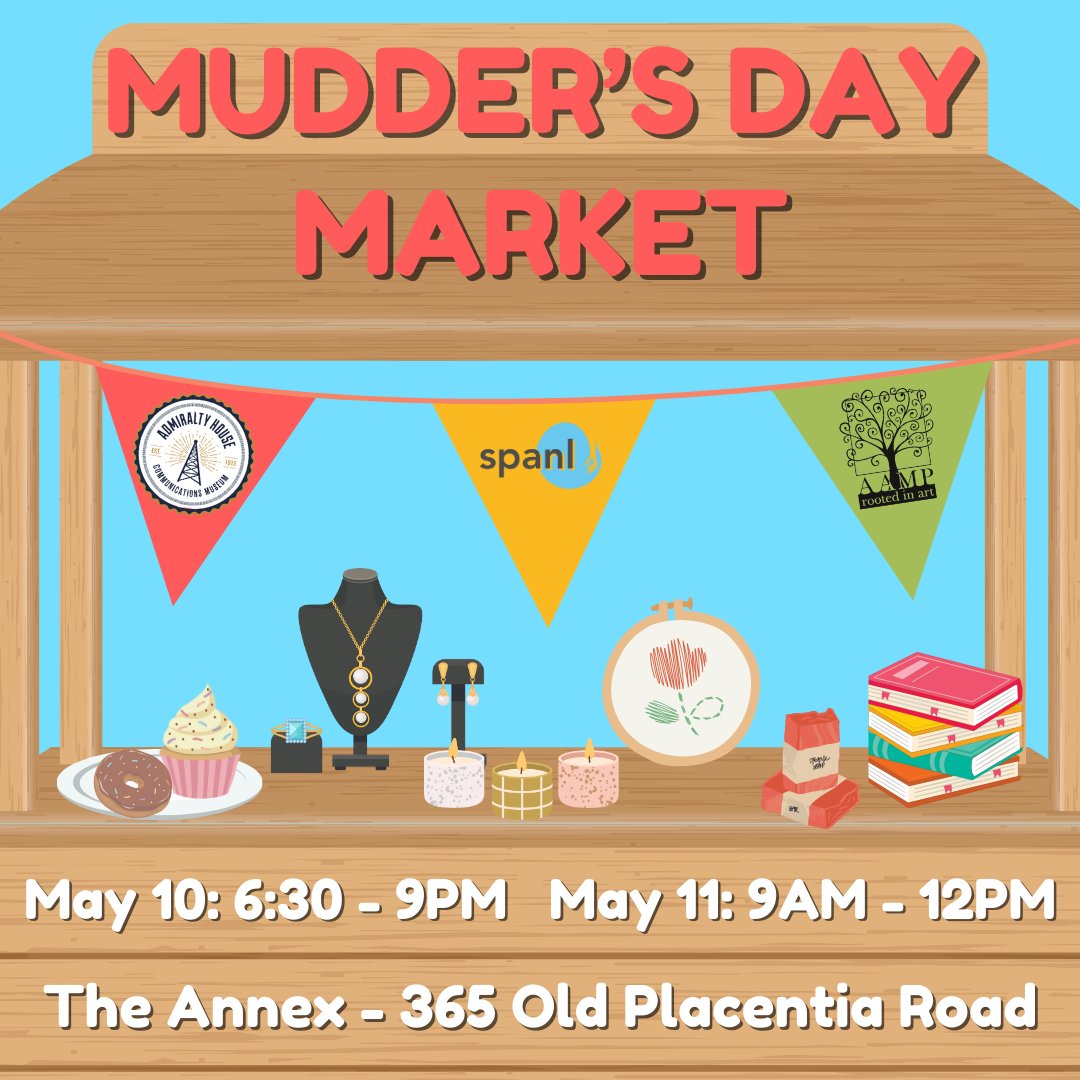 Check out the vendors for our Mudder's Day Market! We have some truly fantastic artists, craftspeople, and sweetmakers of all kinds lined up!

Check it out here:
admiraltymuseumblog.blogspot.com/2024/04/mudder…

And don't forget to bring a donation (non-perishable or money) for the <a href="/singleparentNL/">Single Parent Association NL</a>!