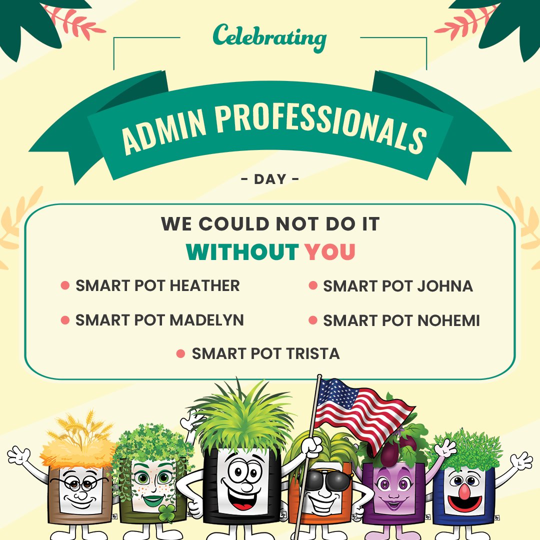 A huge shoutout to our incredible team of administrative rockstars at Smart Pot World Headquarters in Oklahoma City!

You are the glue that keeps us running smoothly. From handling orders to keeping things organized, thank you for everything you do 💚

#AdminProfessionalsDay