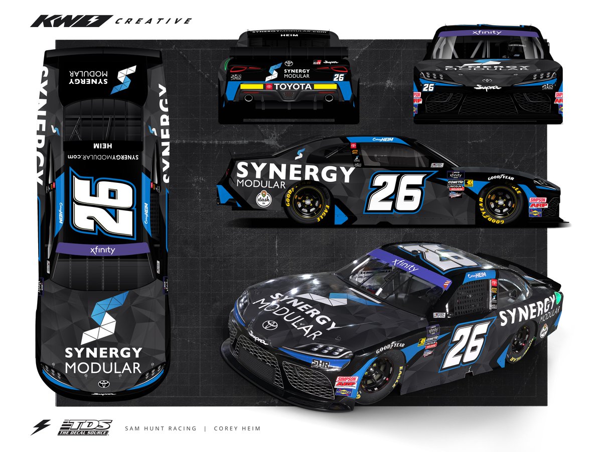 New design and five race deal for @Team_SHR26 and Synergy Modular debuting this weekend in Dover with @CoreyHeim_ behind the wheel. 3D Render by @trccirl