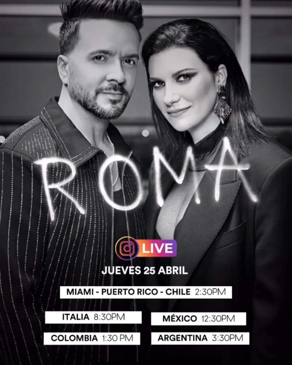 Mañana tenemos Live...
Previo al estreno de Roma!
<a href="/LuisFonsi/">Luis Fonsi</a>  <a href="/LauraPausini/">Laura Pausini</a> 
<a href="/Fonsisangels/">Fonsi's Angels Arg</a>