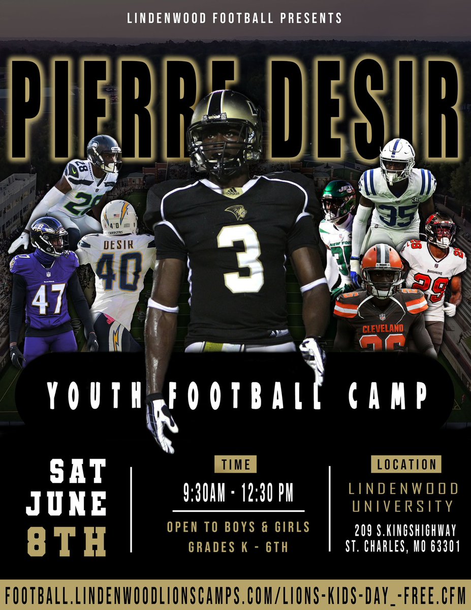 Spread the word! Registration for the Pierre Desir Free Kids Camp is now open. Register at : tinyurl.com/4ataaf6z #FreeFootballCamp