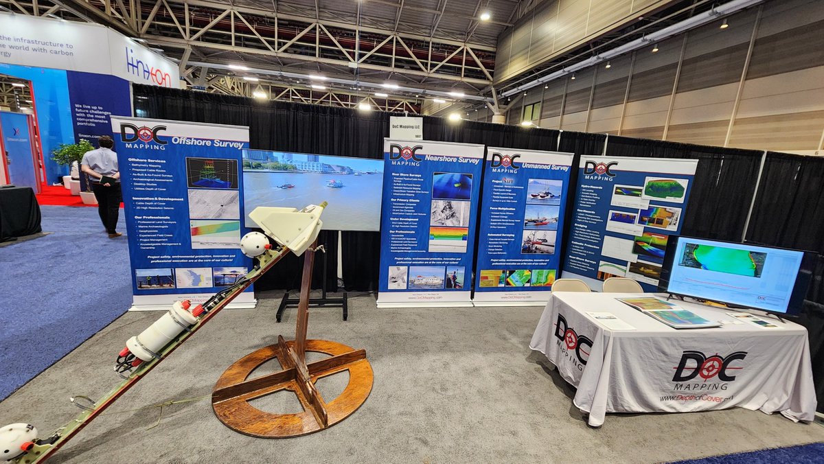 DocMapping's tweet photo. DoC Mapping is ready for #IPFconf! Don't forget to come by Booth #1807 to connect with owners Milton Morris &amp; Pete Weber to discuss our innovative utility locating, bathymetric, and hydrographic surveys. 
#IPF2024 #offshorewind #oceanrenewables #DoCMapping #Survey #DepthofCover https://t.co/1kiUpz6D39