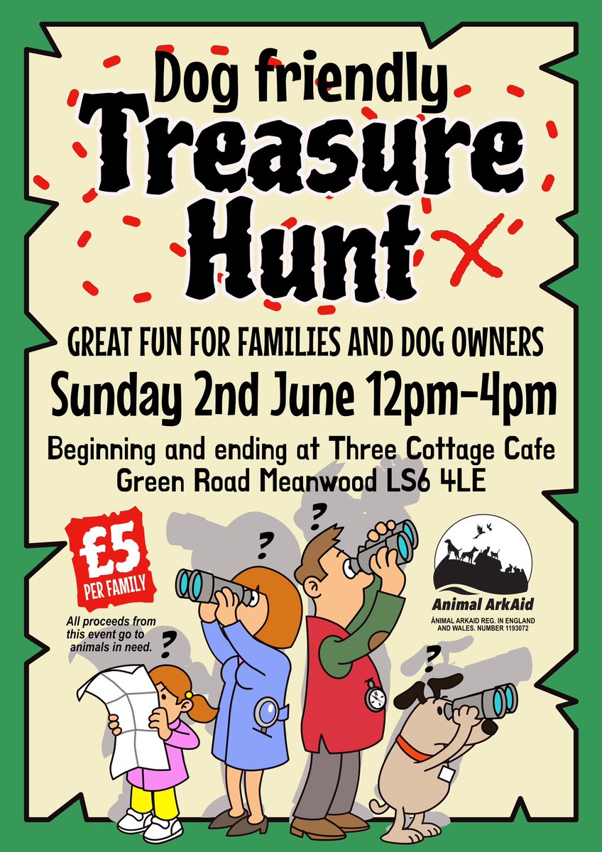 Very excited to announce our next fundraising event! This treasure hunt has been especially organised for our furry friends and they are going to love it!