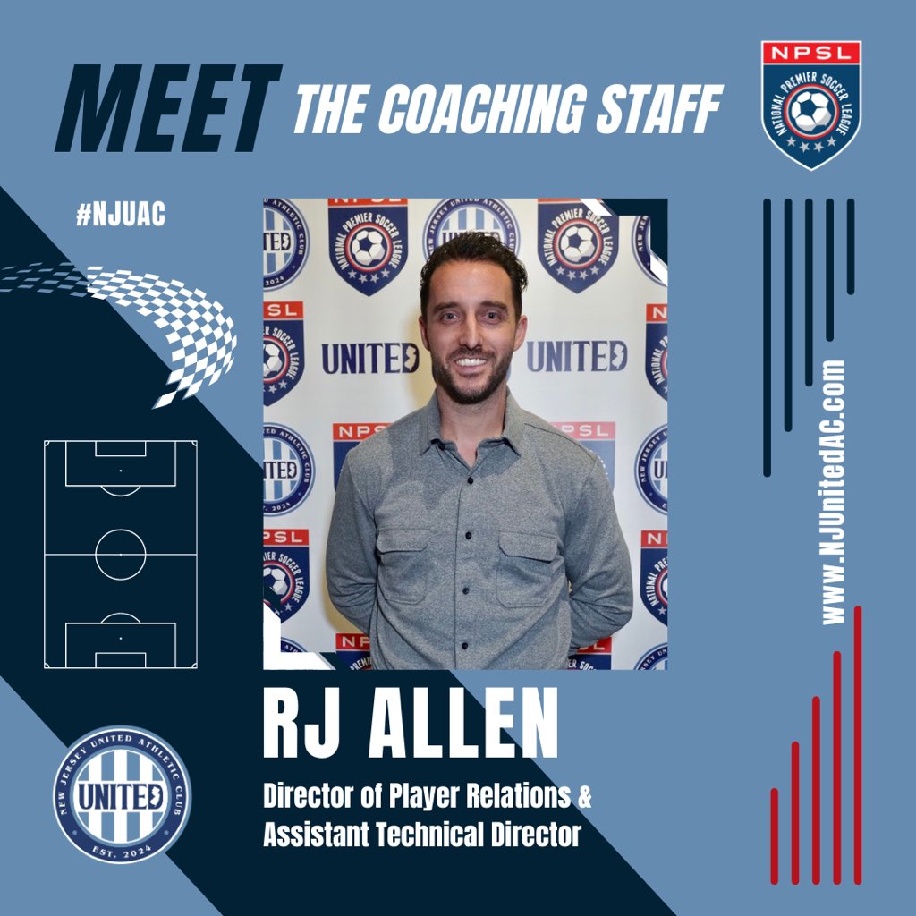 Proud to announce @RJ_allen27 as a member of our coaching staff.

Allen will be our Assistant Technical Director & Director of Player Relations. 

#Newjerseysown is ready to compete ⚽️💪

#soccer #soccernews #mls #soccerteam #footballers