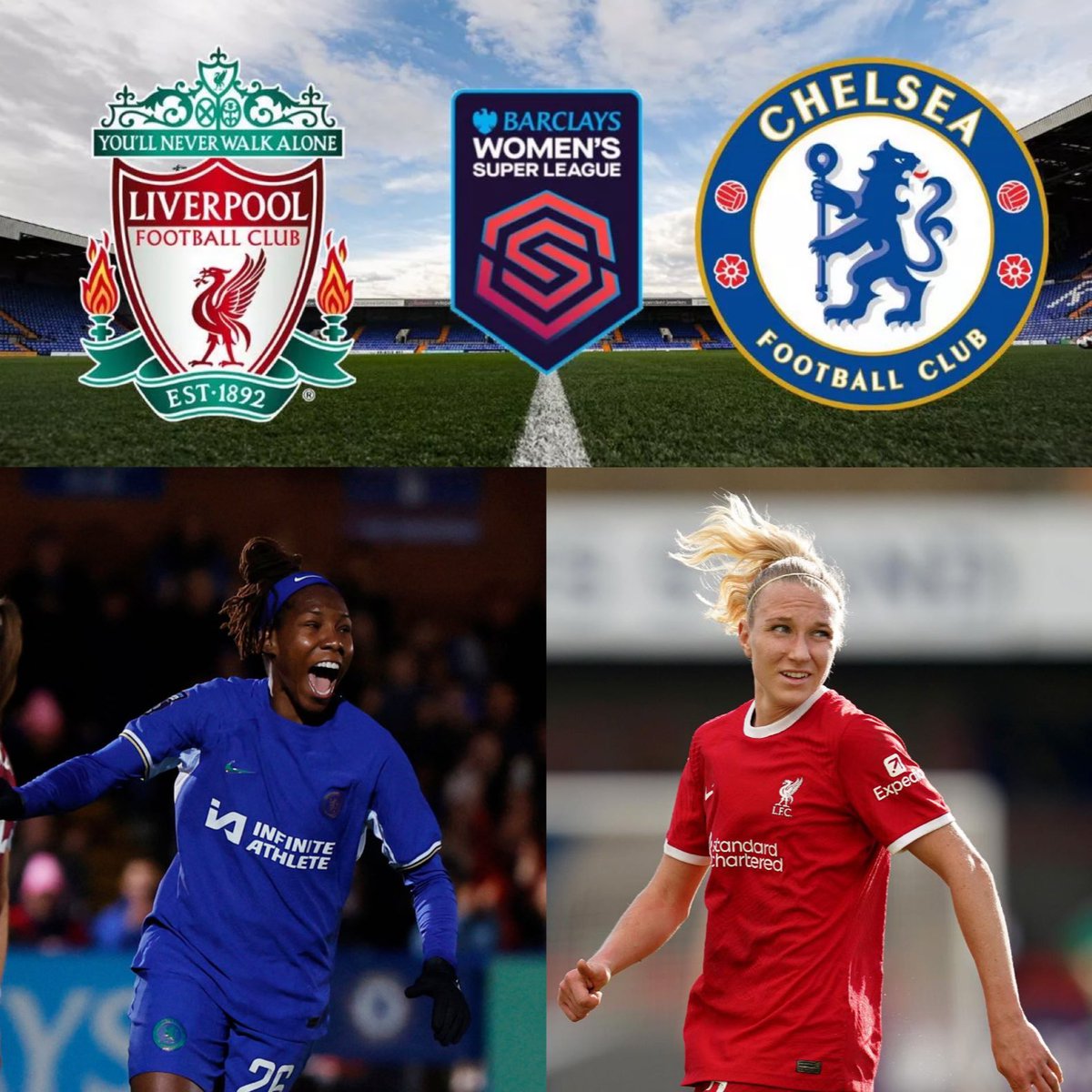 🏆| #BarclaysWSL (Kierros 20/22)
⚽| @LiverpoolFCW 🆚 @ChelseaFCW 
🏟️| Prenton Park
🗓| Keskiviikko 01.05.2024
🕖| 20:55 (Kick-off 21:00)
📺| @ViaplayUrheilu 
#CFCW #CFCWfi #LontoonSiniset #LIVCHE #WSL     #WSLfi #EnglanninSuperliiga