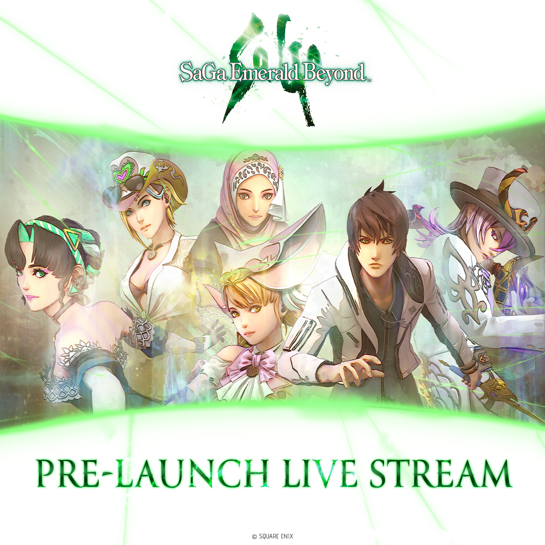 We are LIVE with our #SaGaEmeraldBeyond Preview live stream!  

twitch.tv/squareenix
youtube.com/@squareenixna

Have a chance to win amazing exclusive prizes, digital game codes, and more! Stop by and say hi 👋