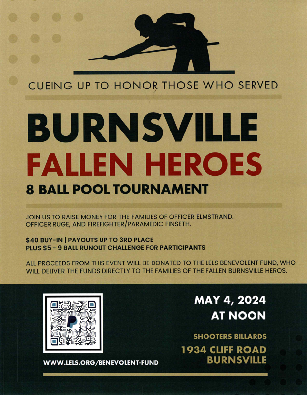 Mark your calendars for May 4th at noon for this fundraising event for the families of our fallen Burnsville heroes!