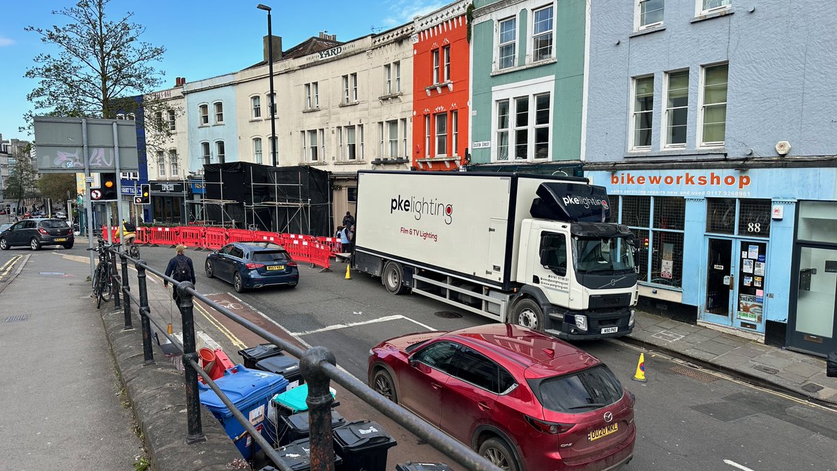 Buccaneer Media filming 'The Crow Girl' for Paramount+ in Haveli The Yard restaurant, Upper Maudlin Street.  Wednesday, 24th April, 2024.  #bristol #filming #crewloc